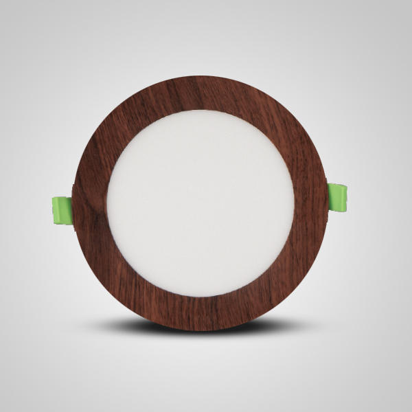 MS-20066 slim round panel 3W/Dark wooden frame/WW